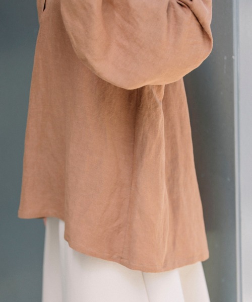 Munich（ミューニック）の「レーヨンリネンポプリン　ブラウス（シャツ/ブラウス・レディース・ホワイト/ブラック/ライトベージュ/テラコッタ・FREE）」の13枚目の写真