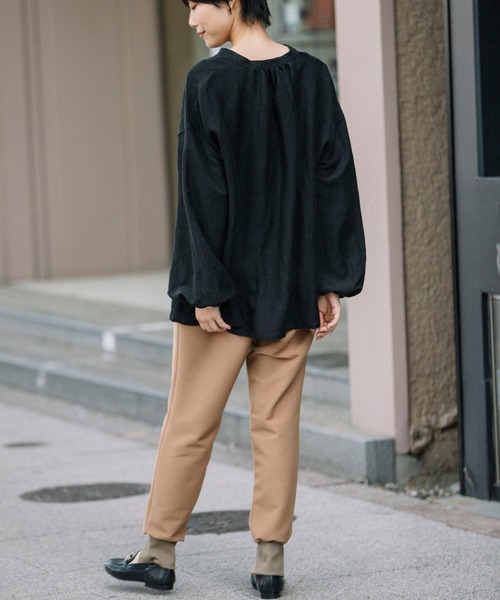 Munich（ミューニック）の「レーヨンリネンポプリン　ブラウス（シャツ/ブラウス・レディース・ホワイト/ブラック/ライトベージュ/テラコッタ・FREE）」の20枚目の写真