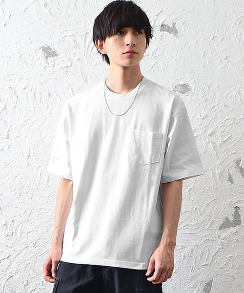 MinoriTY（マイノリティ）の「【MinoriTY】ヘビーウェイトUSAコットンビッグシルエットTシャツ ポケットTシャツ 無地 メンズ 秋服 夏服（Tシャツ/カットソー・メンズ・ホワイト/ブラック/ベージュ/ライトグリーン/ダークブルー/スモークピンク・M/L）」の2枚目の写真