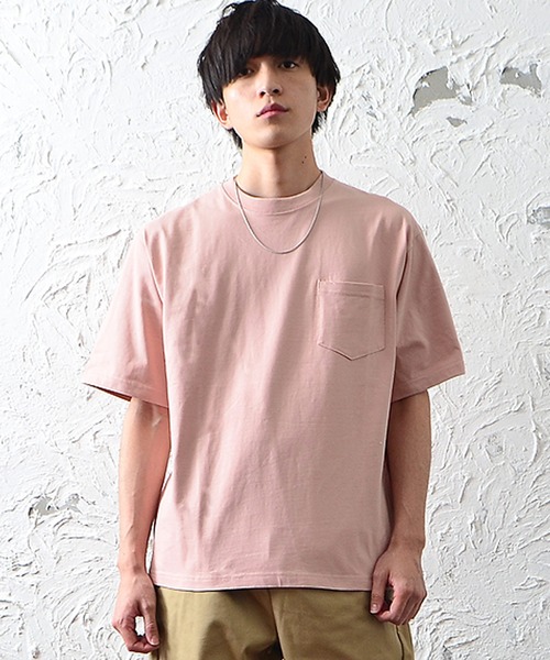 MinoriTY（マイノリティ）の「【MinoriTY】ヘビーウェイトUSAコットンビッグシルエットTシャツ ポケットTシャツ 無地 メンズ 秋服 夏服（Tシャツ/カットソー・メンズ・ホワイト/ブラック/ベージュ/ライトグリーン/ダークブルー/スモークピンク・M/L）」の6枚目の写真