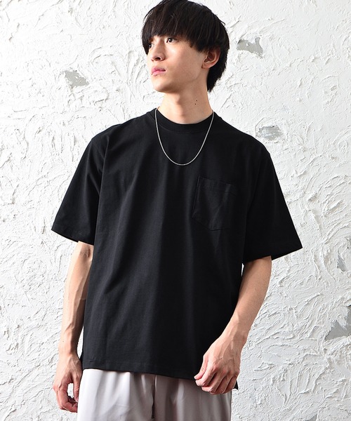 MinoriTY（マイノリティ）の「【MinoriTY】ヘビーウェイトUSAコットンビッグシルエットTシャツ ポケットTシャツ 無地 メンズ 秋服 夏服（Tシャツ/カットソー・メンズ・ホワイト/ブラック/ベージュ/ライトグリーン/ダークブルー/スモークピンク・M/L）」の3枚目の写真