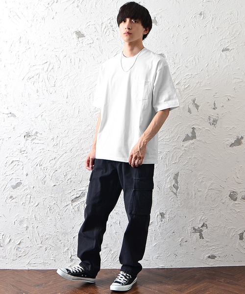 MinoriTY（マイノリティ）の「【MinoriTY】ヘビーウェイトUSAコットンビッグシルエットTシャツ ポケットTシャツ 無地 メンズ 秋服 夏服（Tシャツ/カットソー・メンズ・ホワイト/ブラック/ベージュ/ライトグリーン/ダークブルー/スモークピンク・M/L）」の8枚目の写真