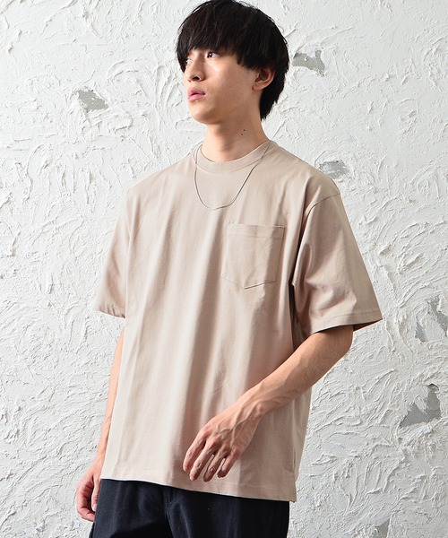 MinoriTY（マイノリティ）の「【MinoriTY】ヘビーウェイトUSAコットンビッグシルエットTシャツ ポケットTシャツ 無地 メンズ 秋服 夏服（Tシャツ/カットソー・メンズ・ホワイト/ブラック/ベージュ/ライトグリーン/ダークブルー/スモークピンク・M/L）」の11枚目の写真