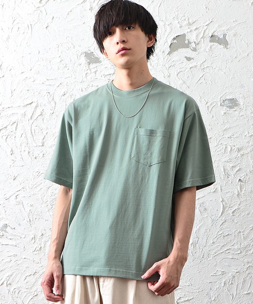 MinoriTY（マイノリティ）の「【MinoriTY】ヘビーウェイトUSAコットンビッグシルエットTシャツ ポケットTシャツ 無地 メンズ 秋服 夏服（Tシャツ/カットソー・メンズ・ホワイト/ブラック/ベージュ/ライトグリーン/ダークブルー/スモークピンク・M/L）」の13枚目の写真