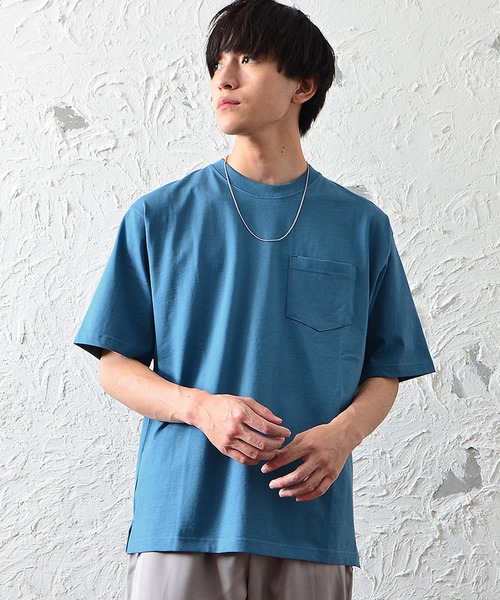 MinoriTY（マイノリティ）の「【MinoriTY】ヘビーウェイトUSAコットンビッグシルエットTシャツ ポケットTシャツ 無地 メンズ 秋服 夏服（Tシャツ/カットソー・メンズ・ホワイト/ブラック/ベージュ/ライトグリーン/ダークブルー/スモークピンク・M/L）」の15枚目の写真