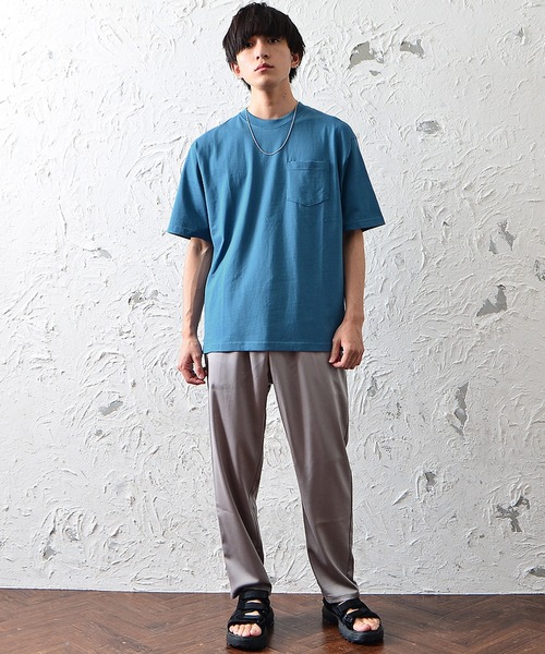 MinoriTY（マイノリティ）の「【MinoriTY】ヘビーウェイトUSAコットンビッグシルエットTシャツ ポケットTシャツ 無地 メンズ 秋服 夏服（Tシャツ/カットソー・メンズ・ホワイト/ブラック/ベージュ/ライトグリーン/ダークブルー/スモークピンク・M/L）」の16枚目の写真
