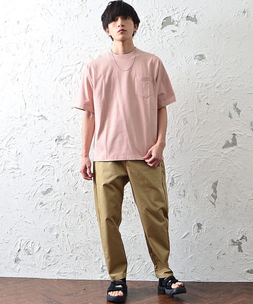 MinoriTY（マイノリティ）の「【MinoriTY】ヘビーウェイトUSAコットンビッグシルエットTシャツ ポケットTシャツ 無地 メンズ 秋服 夏服（Tシャツ/カットソー・メンズ・ホワイト/ブラック/ベージュ/ライトグリーン/ダークブルー/スモークピンク・M/L）」の20枚目の写真