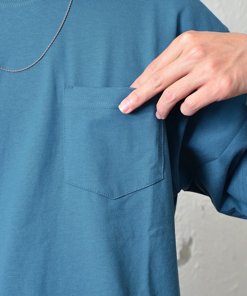 MinoriTY（マイノリティ）の「【MinoriTY】ヘビーウェイトUSAコットンビッグシルエットTシャツ ポケットTシャツ 無地 メンズ 秋服 夏服（Tシャツ/カットソー・メンズ・ホワイト/ブラック/ベージュ/ライトグリーン/ダークブルー/スモークピンク・M/L）」の21枚目の写真