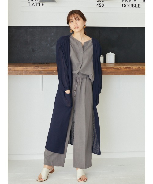 Rewde（ルゥデ）の「【UVカット】着流しロングカーディガン（1R15-05178）（カーディガン/ボレロ・レディース・ベージュ/ネイビー/カーキ/ブラック/ホワイト・M）」の5枚目の写真