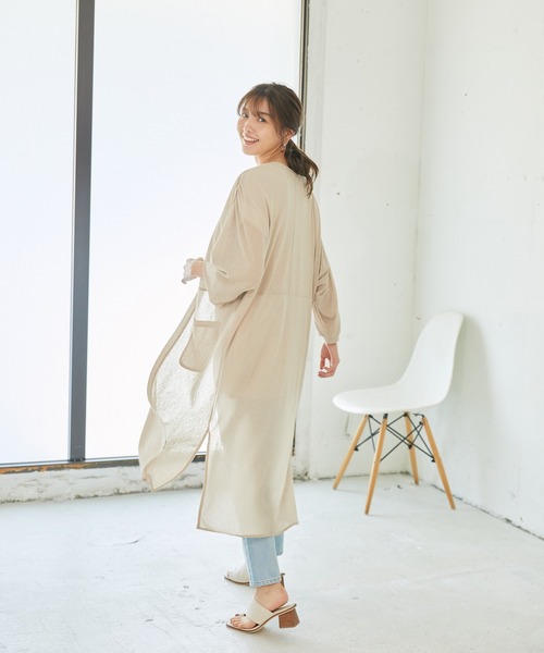 Rewde（ルゥデ）の「【UVカット】着流しロングカーディガン（1R15-05178）（カーディガン/ボレロ・レディース・ベージュ/ネイビー/カーキ/ブラック/ホワイト・M）」の19枚目の写真