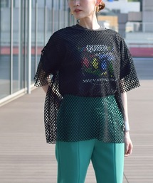Ray BEAMS | Ray BEAMS / メッシュ ビッグ Tシャツ(Tシャツ/カットソー)