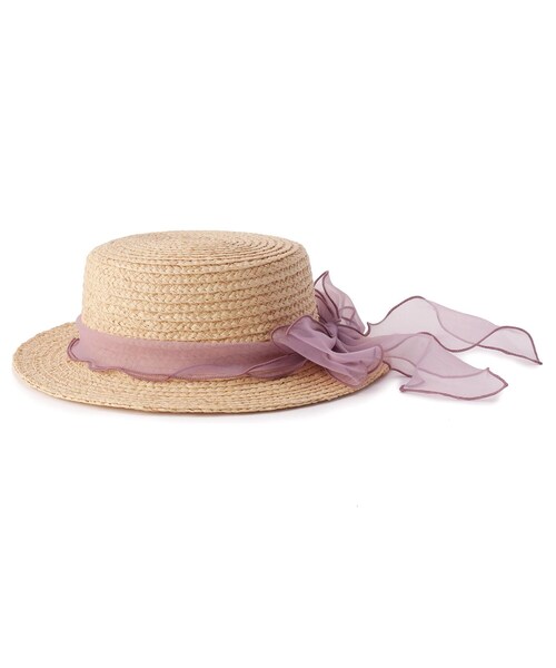 GRANDEDGE（グランドエッジ）の「オーガンジーリボンカンカン帽子（ハット・レディース・アイボリー系2/ブラック系2/パープル系2・99）」の19枚目の写真