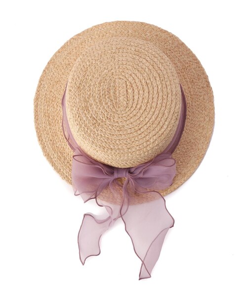 GRANDEDGE（グランドエッジ）の「オーガンジーリボンカンカン帽子（ハット・レディース・アイボリー系2/ブラック系2/パープル系2・99）」の17枚目の写真