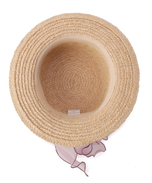 GRANDEDGE（グランドエッジ）の「オーガンジーリボンカンカン帽子（ハット・レディース・アイボリー系2/ブラック系2/パープル系2・99）」の16枚目の写真