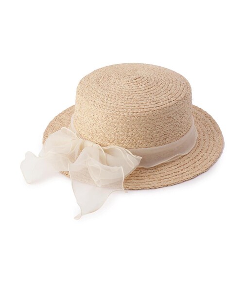 GRANDEDGE（グランドエッジ）の「オーガンジーリボンカンカン帽子（ハット・レディース・アイボリー系2/ブラック系2/パープル系2・99）」の22枚目の写真