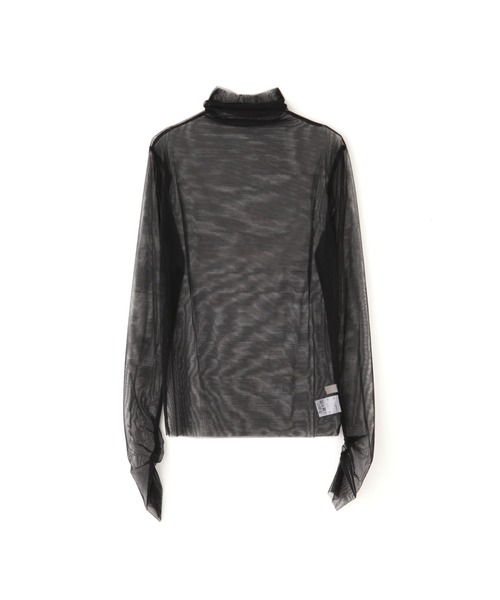 FREE'S MART(フリーズマート)の「◇シースルーハイネックカットソー(Tシャツ/カットソー・レディース・ホワイト/ブラック・FREE)」の1枚目の写真