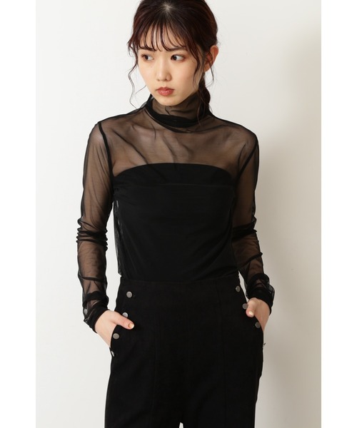 FREE'S MART(フリーズマート)の「◇シースルーハイネックカットソー(Tシャツ/カットソー・レディース・ホワイト/ブラック・FREE)」の14枚目の写真