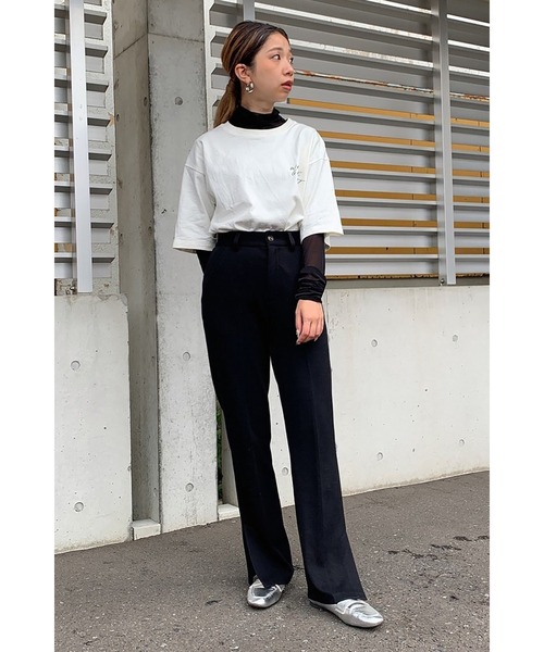 FREE'S MART(フリーズマート)の「◇シースルーハイネックカットソー(Tシャツ/カットソー・レディース・ホワイト/ブラック・FREE)」の3枚目の写真