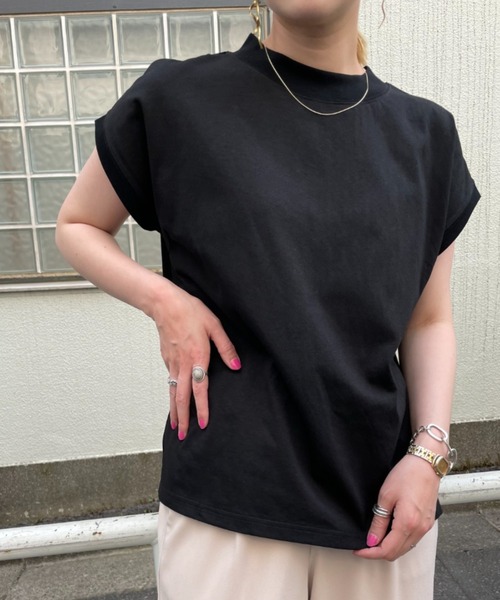 CIAOPANIC(チャオパニック)の「モックネックTシャツ/ハイネック(Tシャツ/カットソー・レディース・ブラック/ブラウン/オフホワイト/イエロー・FREE)」の22枚目の写真