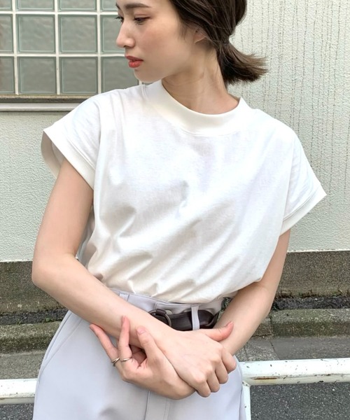 CIAOPANIC(チャオパニック)の「モックネックTシャツ/ハイネック(Tシャツ/カットソー・レディース・ブラック/ブラウン/オフホワイト/イエロー・FREE)」の12枚目の写真