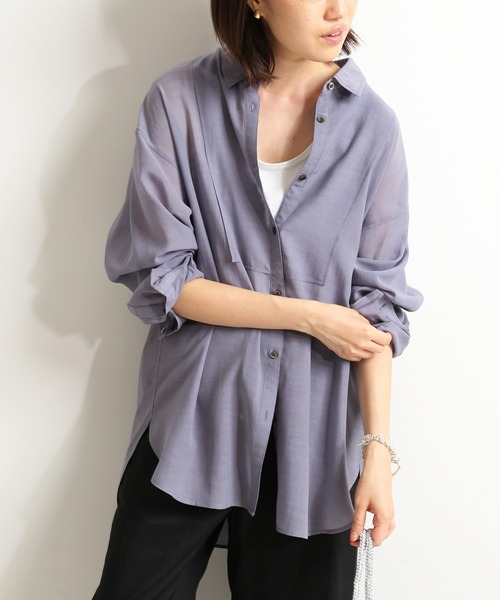 ★美品◆スローブイエナ◆ コットンキュプラシアーシャツ【手洗い可能】 SLOBE IENA（スローブイエナ）の「コットンキュプラシアーシャツ