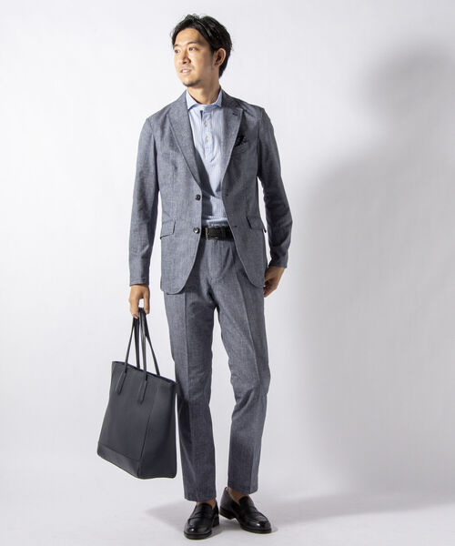 NOLLEY'S goodman（ノーリーズグッドマン）の「COOL DOTS セットアップ パンツ (※着やすさ動きやすさを追求した快適素材)（その他パンツ・メンズ・ライトブルー/グレー/インディゴブルー・SMALL/MEDIUM/LARGE/X-LARGE）」の4枚目の写真