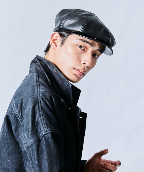 KANGOL(カンゴール)の「KANGOL Faux Leather Cap(ハンチング/ベレー帽・メンズ・ブラック・MEDIUM/X-LARGE/LARGE)」の7枚目の写真