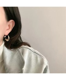 【YNG】バイカラー変形ボールキャッチピアス