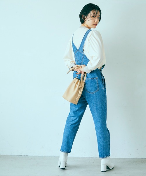 ANGIE（アンジー）の「デニムオーバーオール（サロペット/オーバーオール・レディース・ブラック/ブルー・MEDIUM/LARGE）」の10枚目の写真