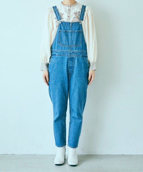 ANGIE（アンジー）の「デニムオーバーオール（サロペット/オーバーオール・レディース・ブラック/ブルー・MEDIUM/LARGE）」の5枚目の写真