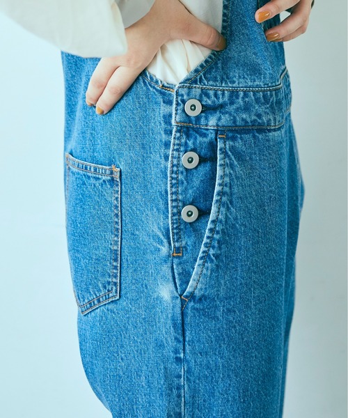 ANGIE（アンジー）の「デニムオーバーオール（サロペット/オーバーオール・レディース・ブラック/ブルー・MEDIUM/LARGE）」の3枚目の写真