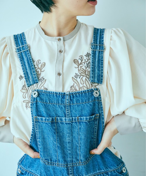 ANGIE（アンジー）の「デニムオーバーオール（サロペット/オーバーオール・レディース・ブラック/ブルー・MEDIUM/LARGE）」の11枚目の写真