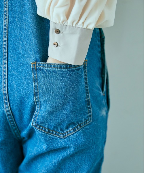 ANGIE（アンジー）の「デニムオーバーオール（サロペット/オーバーオール・レディース・ブラック/ブルー・MEDIUM/LARGE）」の9枚目の写真