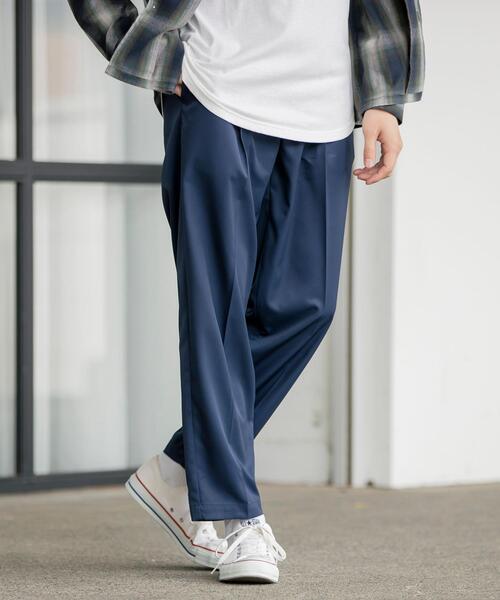 coen(コーエン)の「Wフェイスツイルタックイージーパンツ(スラックス・メンズ・ブラック/ベージュ/ネイビー/グレー・SMALL/MEDIUM/LARGE/X-LARGE)」の4枚目の写真