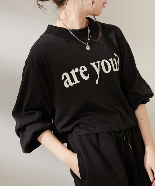 Chico（チコ）の「短丈ダメージロゴロンT（Tシャツ/カットソー・レディース・ブラック/グレー/グリーン/アイボリー・FREE）」の3枚目の写真