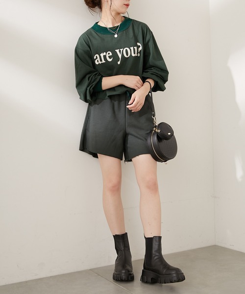 Chico（チコ）の「短丈ダメージロゴロンT（Tシャツ/カットソー・レディース・ブラック/グレー/グリーン/アイボリー・FREE）」の20枚目の写真