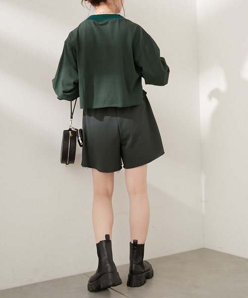 Chico（チコ）の「短丈ダメージロゴロンT（Tシャツ/カットソー・レディース・ブラック/グレー/グリーン/アイボリー・FREE）」の22枚目の写真