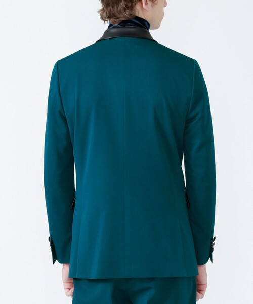 Education from Youngmachines（エデュケーションフロムヤングマシーン）の「【Education from Youngmachines】シンセティックレザースイッチ ピークドダブルジャケット（テーラードジャケット・メンズ・ブラック/グリーン・M/S/L）」の7枚目の写真