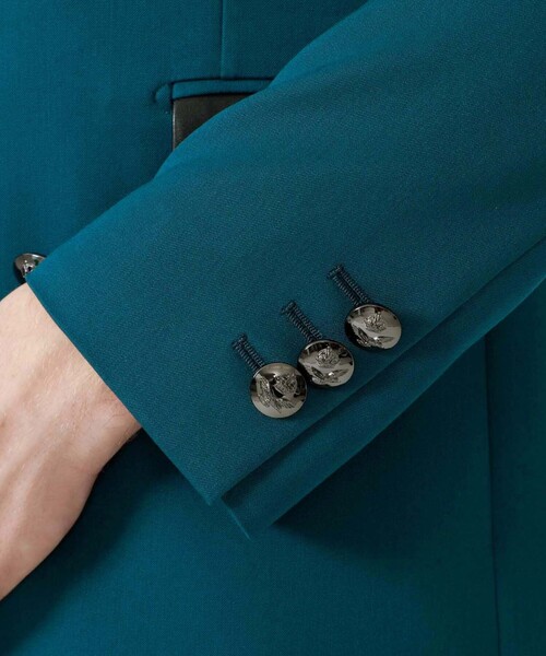 Education from Youngmachines（エデュケーションフロムヤングマシーン）の「【Education from Youngmachines】シンセティックレザースイッチ ピークドダブルジャケット（テーラードジャケット・メンズ・ブラック/グリーン・M/S/L）」の10枚目の写真