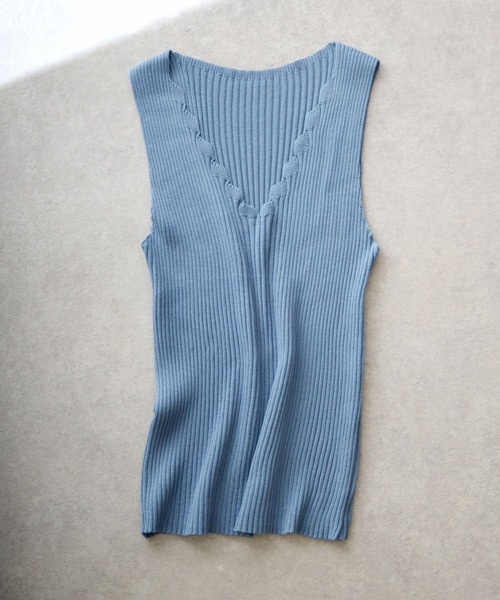 N/S KNIT ノースリブニット RIM.ARK | Fringe N/S knit tops (KNITWEAR ) |RIM.ARK ONLINE STORE