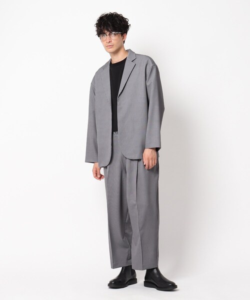 OPAQUE.CLIP（オペークドットクリップ）の「◆ライトダブルクロス タックテーパードパンツ【UNISEX】（スーツパンツ・レディース・チャコール/ブラック系1・38/40）」の7枚目の写真