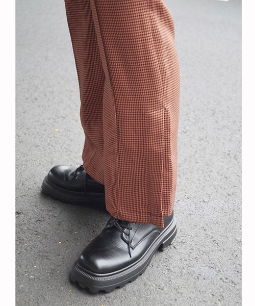 179/WG（イチナナキュウダブルジー）の「千鳥格子セミフレアパンツ（その他パンツ・レディース・ブラック/オレンジ・MEDIUM）」の16枚目の写真