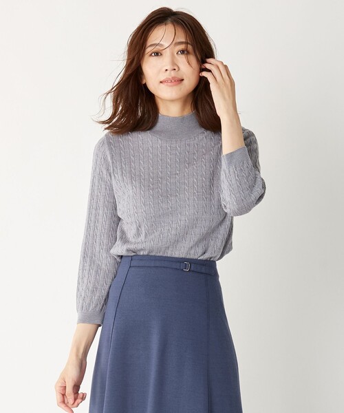 J.PRESS(ジェイプレス)の「【洗える】KNIT BASIC ニット(ニット/セーター・レディース・ブラウン系/ダルブルー系/ライトグレー系/ワイン系/ネイビー系・T15/T13)」の1枚目の写真