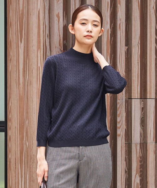J.PRESS(ジェイプレス)の「【洗える】KNIT BASIC ニット(ニット/セーター・レディース・ブラウン系/ダルブルー系/ライトグレー系/ワイン系/ネイビー系・T15/T13)」の3枚目の写真
