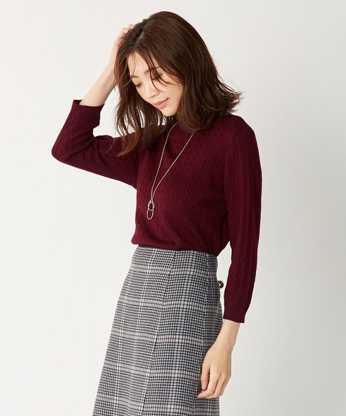 J.PRESS(ジェイプレス)の「【洗える】KNIT BASIC ニット(ニット/セーター・レディース・ブラウン系/ダルブルー系/ライトグレー系/ワイン系/ネイビー系・T15/T13)」の5枚目の写真