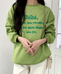 カラーロゴ刺繍スウェットトレーナー