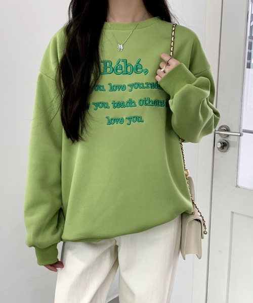 セール】カラーロゴ刺繍スウェットトレーナー（スウェット
