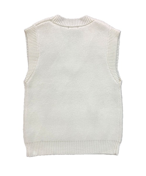 Avvenente(アベネンテ)の「【Avvenente】ビッグニットベスト(ベスト・レディース・アイボリー/ブラック/ピンク/ダークグリーン・MEDIUM)」の7枚目の写真