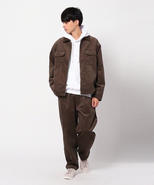 【コーデュロイセットアップ】ジップブルゾン+シェフパンツ