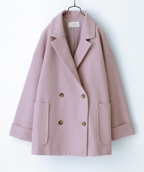 n'OrLABEL（ノアールレーベル）の「『ニットモッサダブルテーラードジャケット』（テーラードジャケット・レディース・グレイッシュブルー/テラコッタ/モカ/ブラック/ライトパープル・FREE）」の5枚目の写真